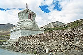 Ladakh - Chortens and mani walls with piles of graved stones are a very common sight 